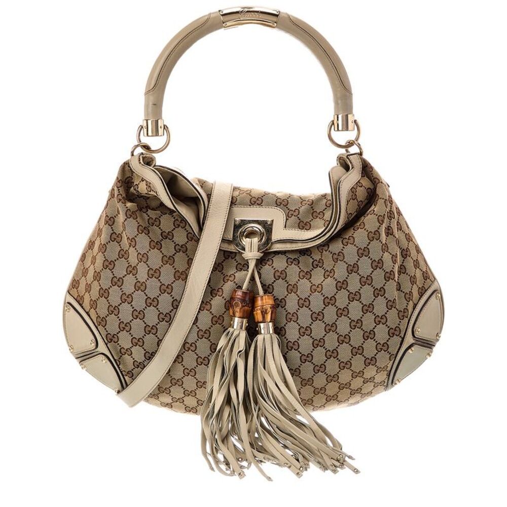 Gucci Brown Gg Canvas & Leather Indy Top Handle (Authentic Pre-Loved)